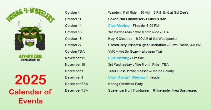 2025 Calendar of Events Oct Update 2025 Calendar of Events Oct Update