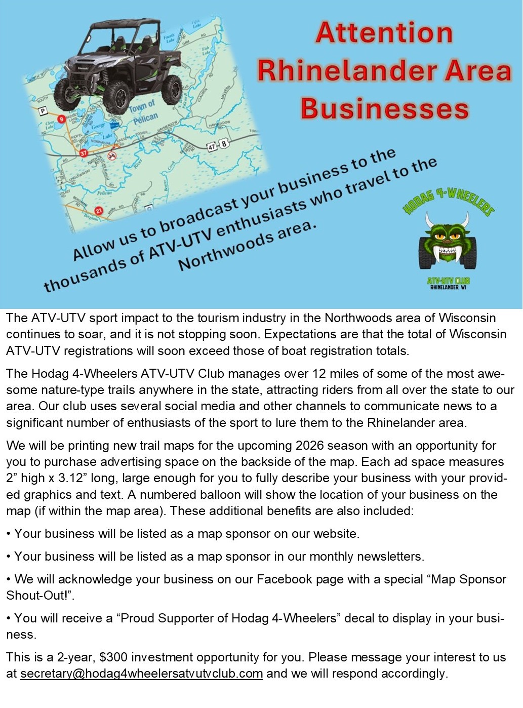 Attention Rhinelander Businesses