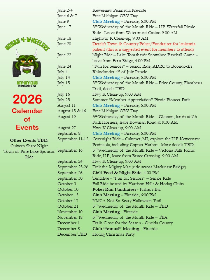 2026 Calendar of Events 5-24-2026